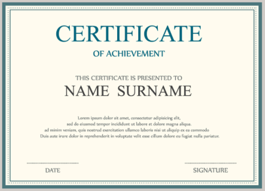 Certificate of Achievement generated for attending a training webinar on Webinato